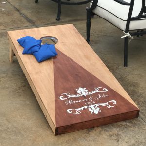 cornhole board yard game rental