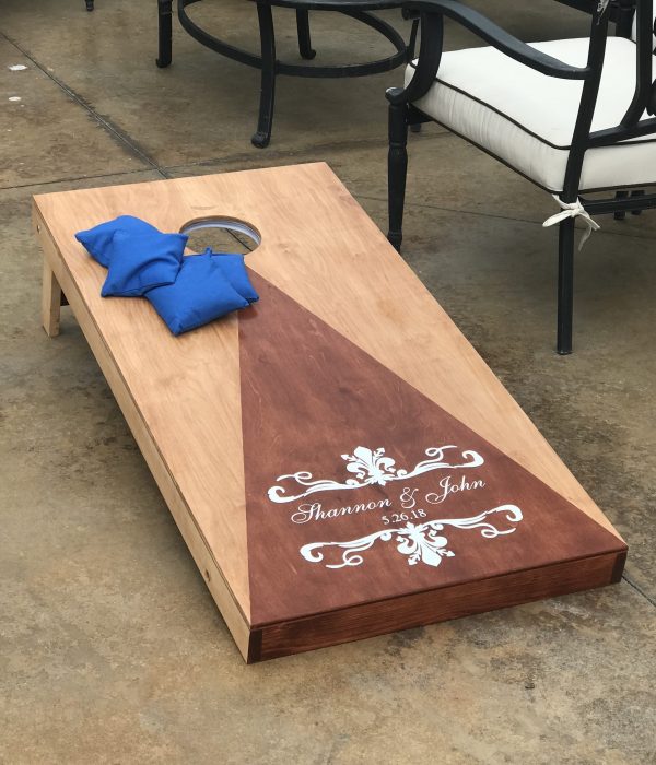 cornhole board yard game rental