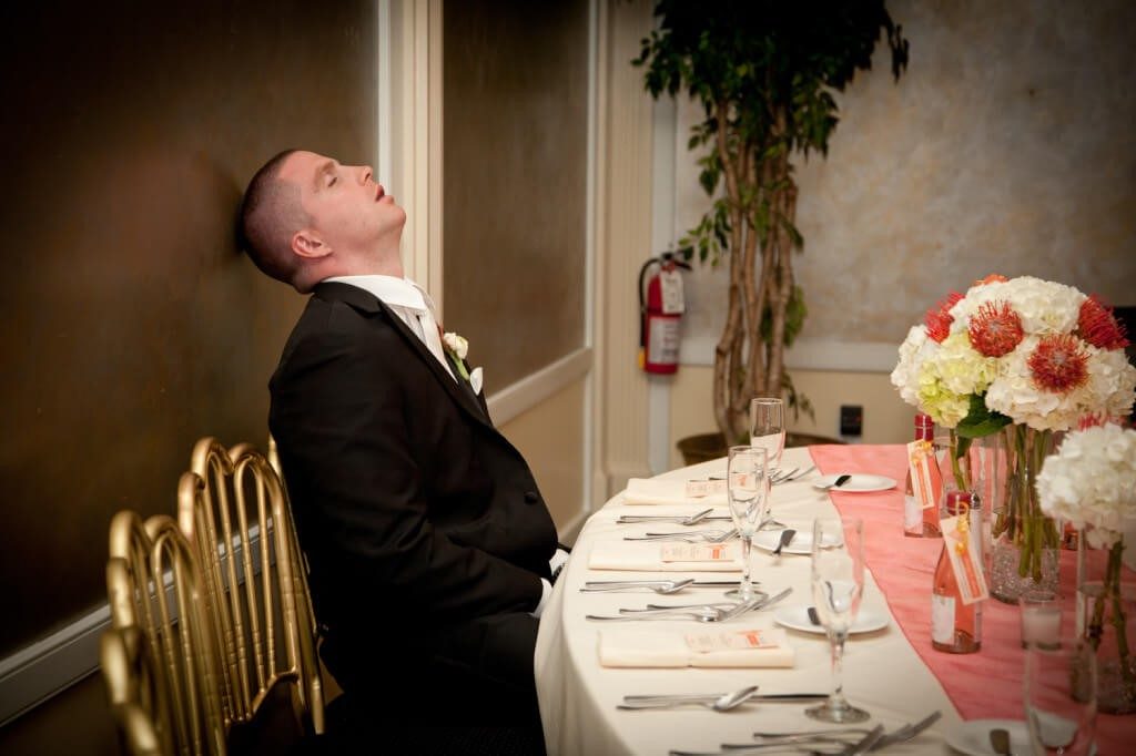 exhausted groom