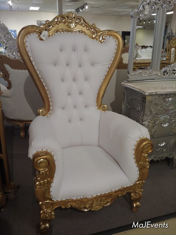 Gold Gold And Ivory Throne Chairs Rental Houston Love Of Parties