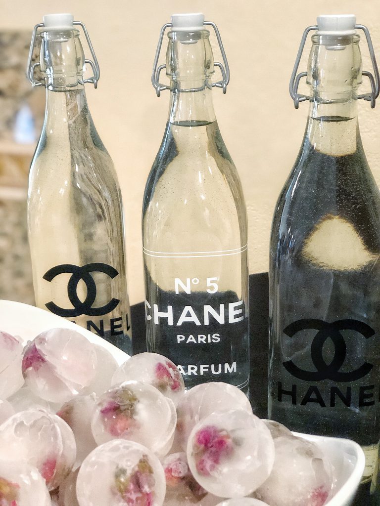 chanel party decor, coco chanel stickers