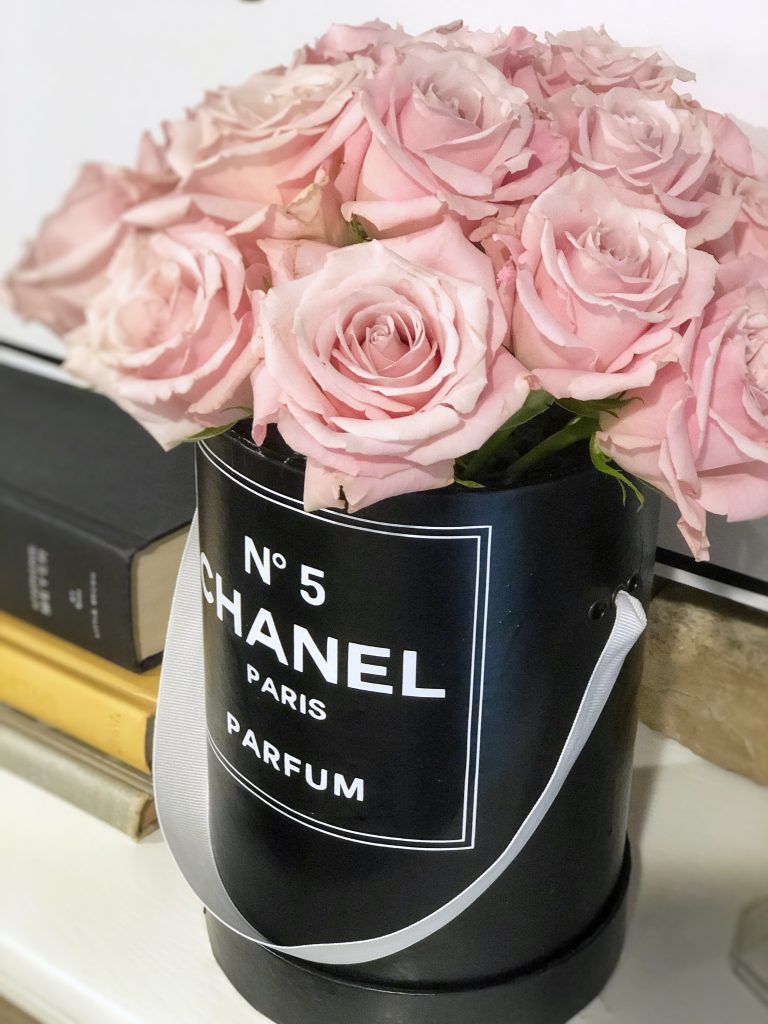  chanel party ideas, chanel party decor, chanel theme hat boxes 