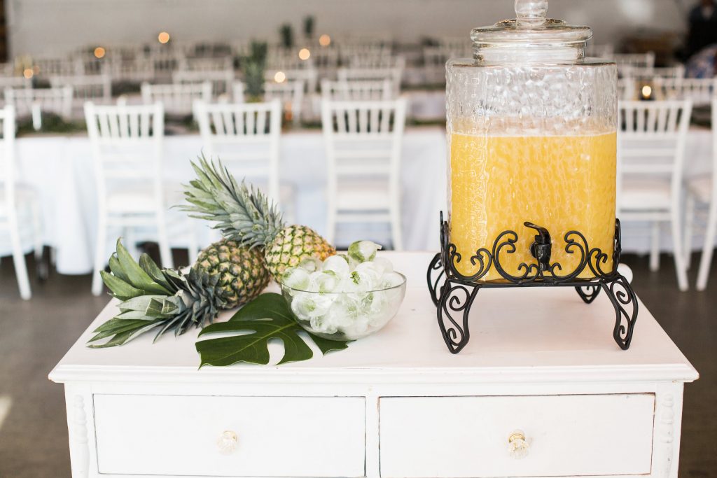 pineapple punch tropical theme 30th birthday chic party ideas table decor modern