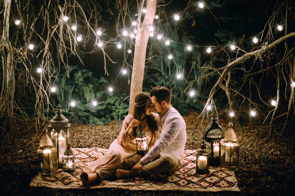 ceremony bohemian wedding boho dress style decor ideas bride couple lanterns