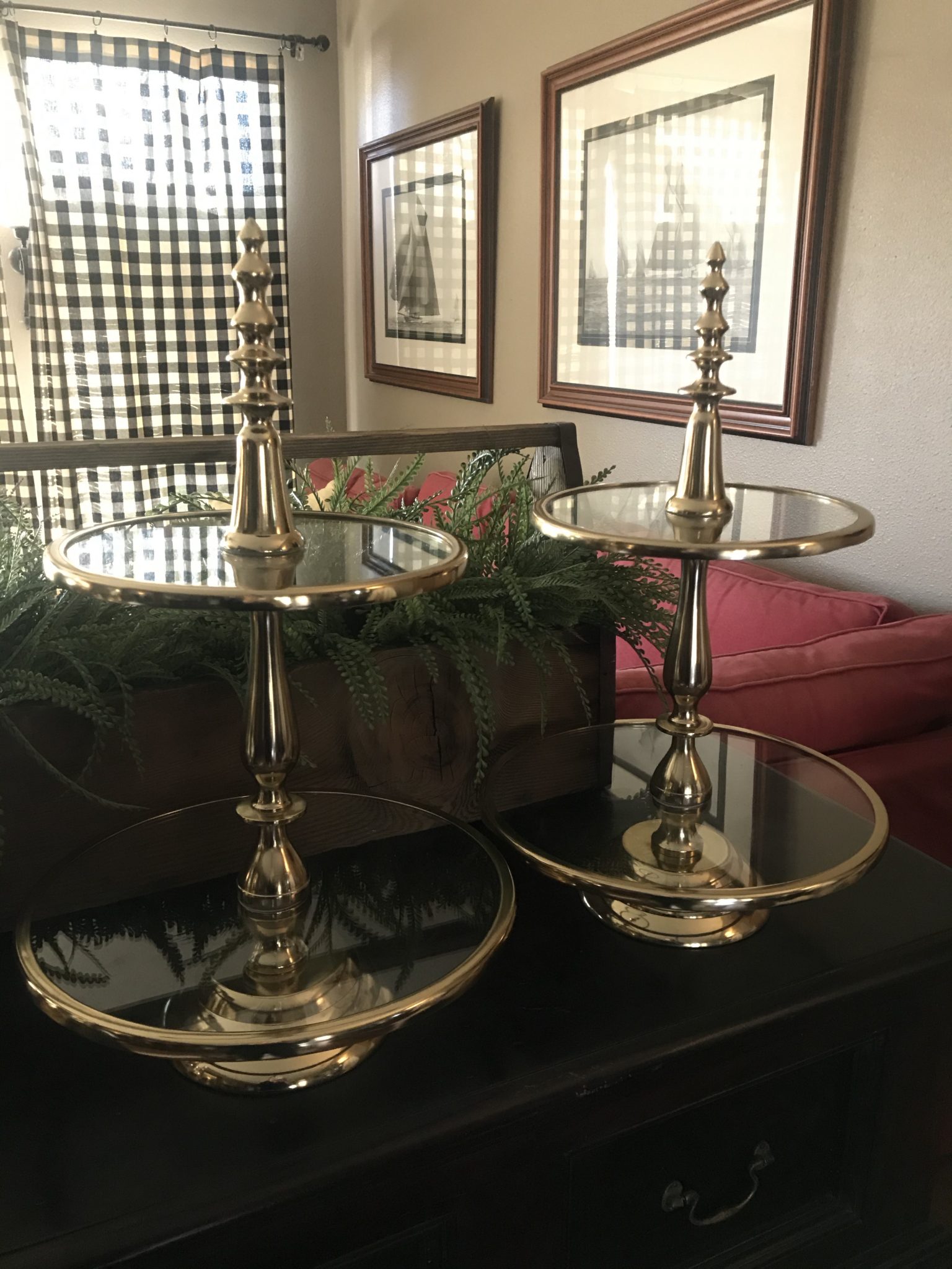 2 tiered gold serving trays Eventlyst