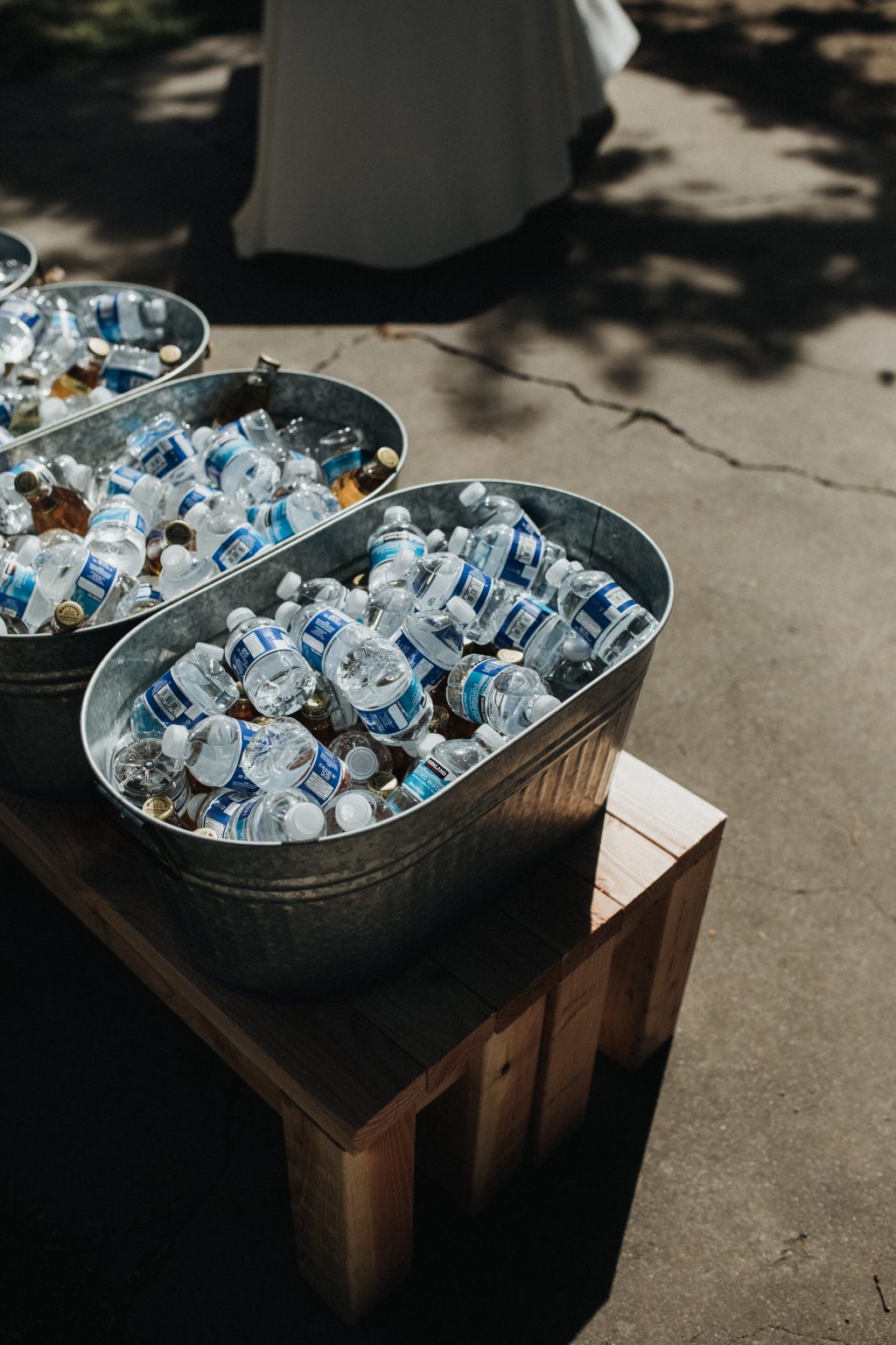 Large galvanized ice tubs with bottle openers, galvanized buckets